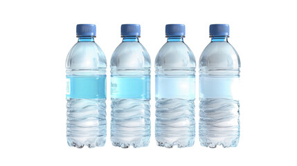 Naklejka premium Crystalclear hydration, four bottles of refreshing water for a healthy lifestyle.