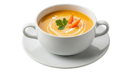 Isolated Bowl of Carrot Soup