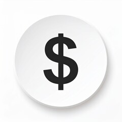 Obraz premium Dollar Symbol on White Circular Background Finance and Currency Illustration