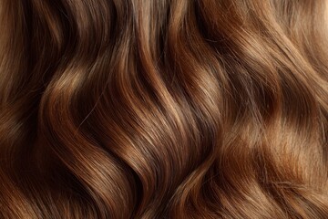 Naklejka premium Brown Wavy Hair Close Up