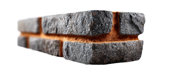 A detailed, textured brick showcasing a rugged surface and distinct color variations.