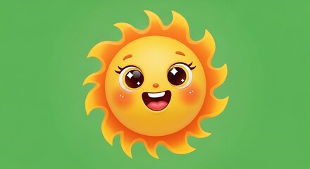 Smiling Sun Cartoon Illustration