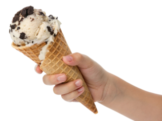 Delight in delicious cone filled with cookies and cream ice cream, perfect for warm day and sure to bring joy