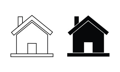 House vector isolated illustration. Wood cabin icon. Home vector icon. Wooden house with chimney vector icon.