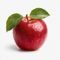 Red apple with leaves