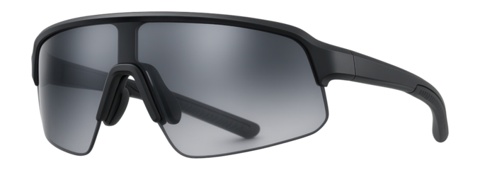 Dual-lens sports sunglasses with anti-fog coating and adjustable nose bridge