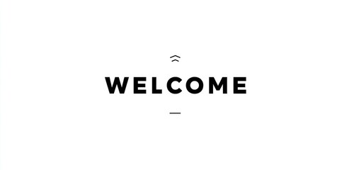 Simple black "WELCOME" text on white background