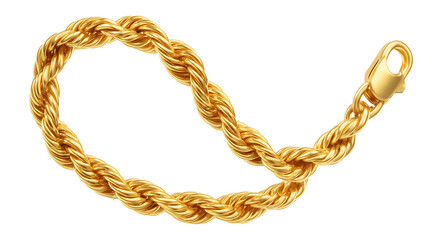 Rope chain with twisted strands in yellow gold
