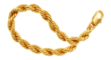 Rope chain with twisted strands in yellow gold