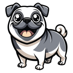 Naklejka premium A cute, pink, funny cartoon piglet character illustration with a happy smile