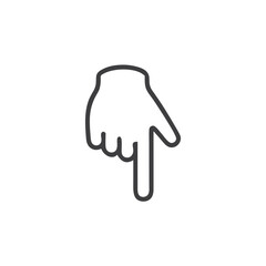 Pointing down icon for blogs, websites, clipart, interface, gesture, navigation, educational and awareness materials, presentations