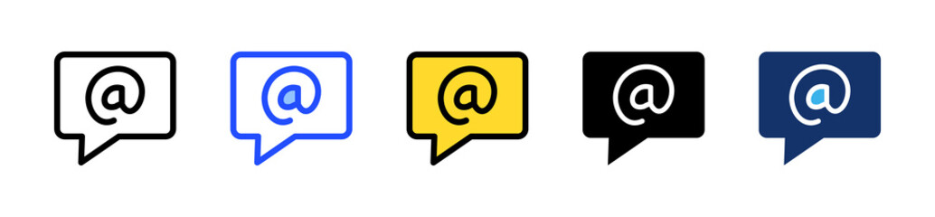 Mention Icon Collection With Multiple Styles