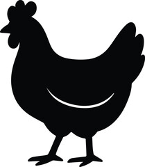 Silhouette Chicken illustration single object farm animal vector illustrator