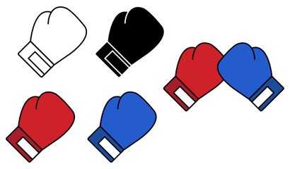 Collection of Boxing Gloves Icon Tilted