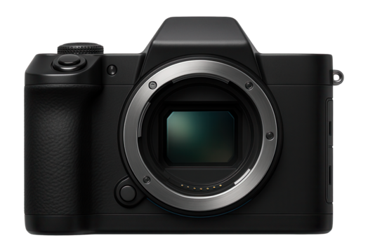 Digital camera with interchangeable lenses and dual SD card slots for extended shoots