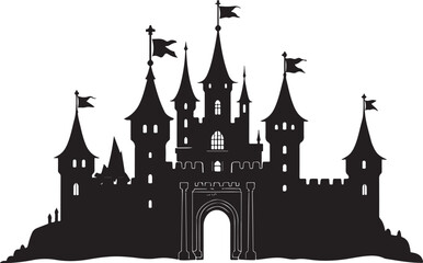 Obraz premium Medieval Castle & Lion Crest SVG