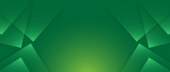 Obraz premium abstract green geometric banner background. vector illustration