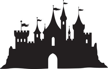 Obraz premium Medieval Castle & Lion Crest SVG