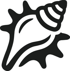 Sea Shell Silhouette – Minimal Ocean Conch Vector Illustration