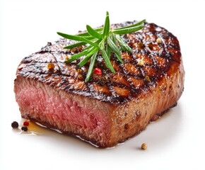 Grilled Steak with Rosemary and Pepper