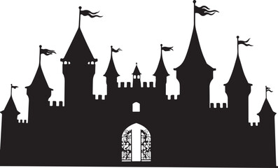 Obraz premium Medieval Castle & Lion Crest SVG
