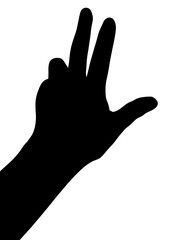 Signe numéro trois main
