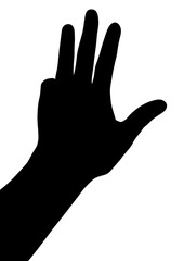 Signe numéro quatre main