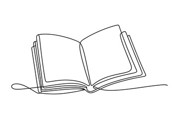Open Book - One Line Art Vector Illustration | Continuous Line Drawing | Minimal Sketch