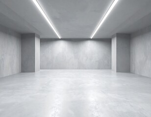 Obraz premium Empty, modern, concrete interior space