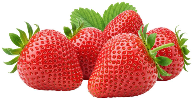 Isolated Fresh Strawberries