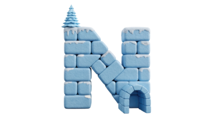 Isolated Winter Letter N