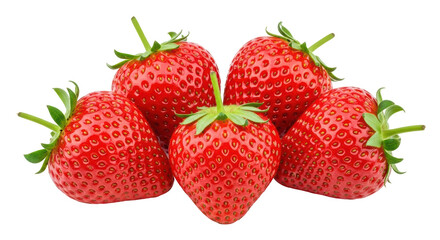 Isolated Group of Fresh Strawberries