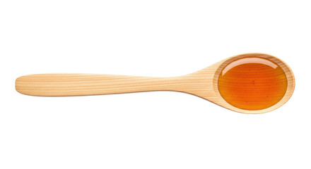 Isolated Honey in Wooden Spoon
