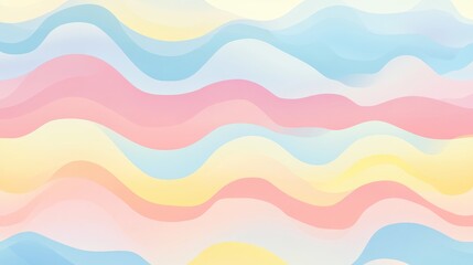 4.A clean, abstract sky pattern illustration with delicate pastel gradients forming soft waves of blue, pink, and yellow, accented with a light, dreamy blur effect for a harmonious composition.