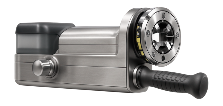 Compact pipe threading machine with a built-in coolant system for a fabrication workshop.