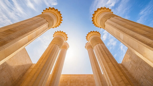 Majestic columns of the pharaoh's mausoleum showcasing ancient egyptian architectural grandeur