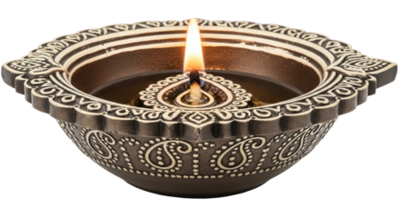 Isolated Diwali Oil Lamp
