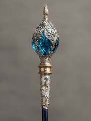Ornate Scepter with Blue Gemstone