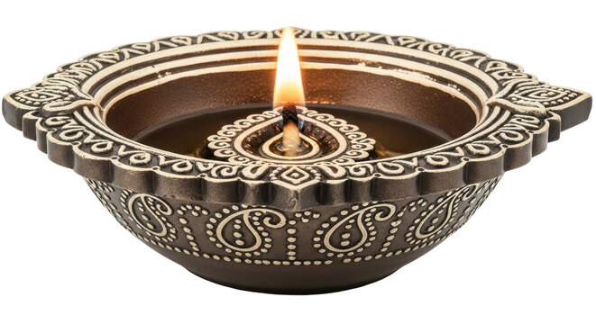 Isolated Diwali Oil Lamp