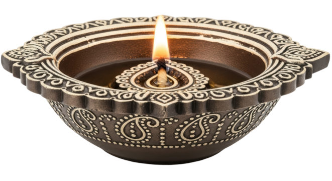 Isolated Diwali Oil Lamp