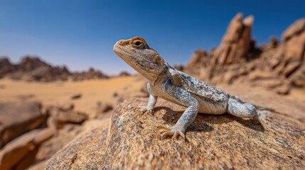 Fototapeta premium Desert lizard on a rock