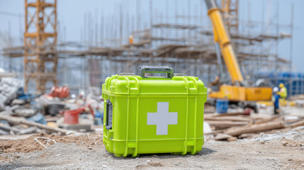 first aid kit box at construction site
