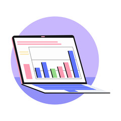 A flat style illustration showing business growth