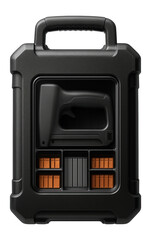 Obraz premium Plastic tool case with a built-in organizer for neatly storing electric staplers and fasteners in a DIY home project.