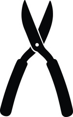 Silhouette pruning shears gardening tool black symbol vector Illustrator