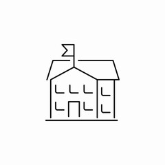 school building icon sign vector