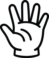 Silhouette raised hand showing number four vector Illustrator
