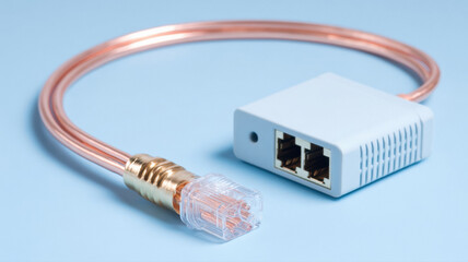 close up of network cable copper wire
