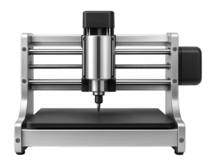 Desktop engraving machine with a spindle motor, ideal for creating custom signs in a craft studio.