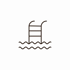 water ladder icon sign vector